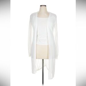 White House Black Market White Cardigan Sweater